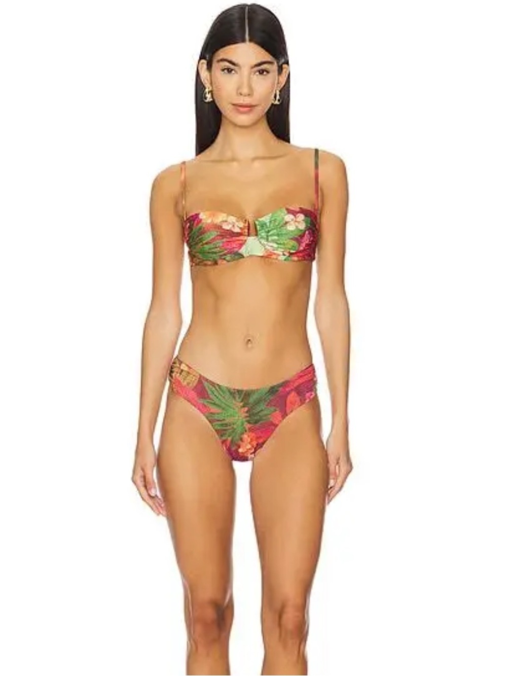 NWT Onia Rosa Bikini Bottom in Tropical Lurex Rhubarb Multi Size M